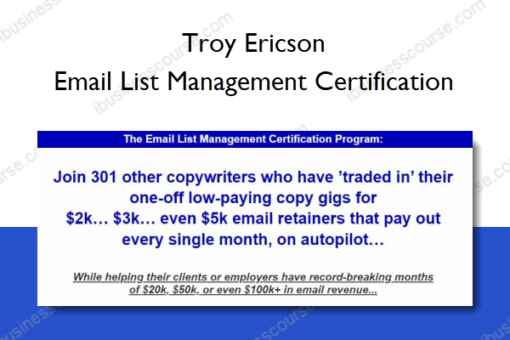 Email List Management Certification – Troy Ericson
