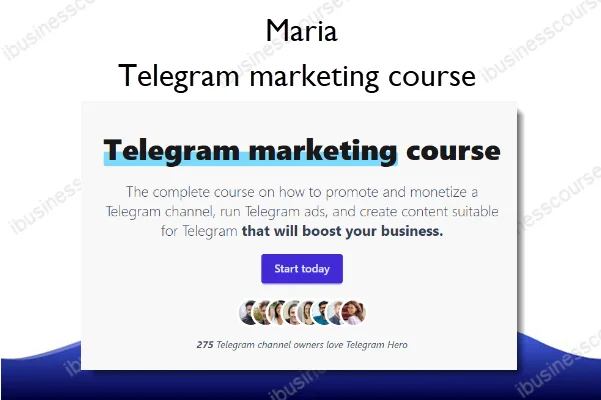 Telegram marketing course – Maria Telegram marketing course – Maria